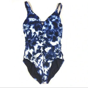 Aqua Green One Piece Tie Dye Swim Suit